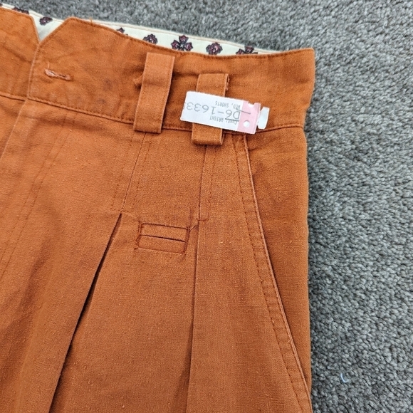 VINTAGE Hunters Run Orange High Waisted cotton blend Pleated Shorts Size 12 - Picture 3 of 12